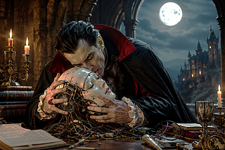 Dracula sucking AI