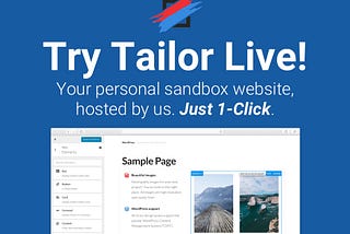 🎉 Try Tailor Live — Free Tailor Sandbox