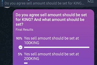 RESULTS OF VOTING POLL ABOUT SETTING SELLING LIMIT FOR KING.
