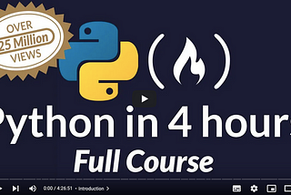 Learn Python — Full Course for Beginners (by freeCodeCamp.org, on YouTube)
