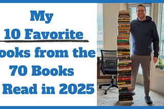Me standing next to a stack of books that’s almost my same height (6'0")