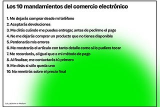 Los Diez Mandamientos del Comercio Electrónico