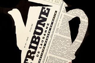 Herbert Leupin poster featuring a coffeepot and the Tribune