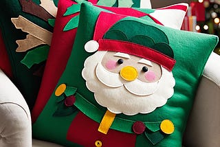 DIY Felt Appliqué Christmas Pillow Covers