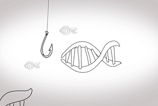 DNA as a fish cartoon.