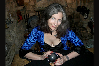 Author with a crystal ball