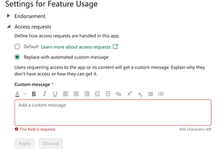 Power BI App: Custom Access Request Messages