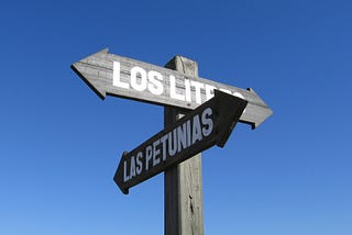Signposts showing alternative courses of action