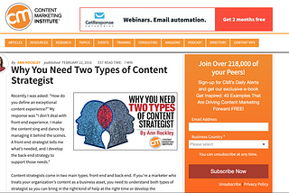 Deconstructing “Why You Need Two Types of Content Strategist” by Ann Rockley