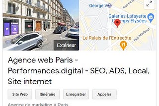 Agence performances digital Paris experte Google My business
