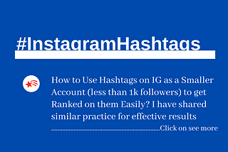 How to Rank on IG Hashtags as a Smaller Account > 1k Followers