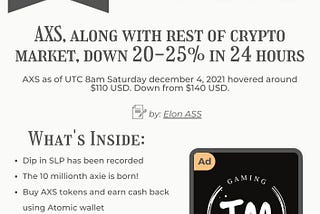 UTC Saturday December 4, 2021 | The Lunacian Daily-Axie Infinity News