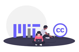 A vector illustration of open source software
