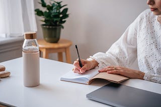 Photo of a Person Writing Article