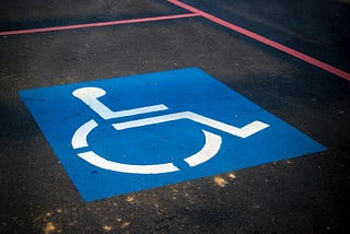 Accessibility marking in a parking spot