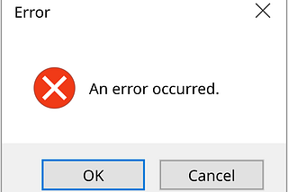 error ocurred messag