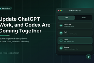 Update ChatGPT, Work, and Codex Are Coming Together