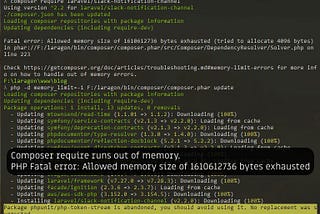 How to handle out of memory errors when running composer
