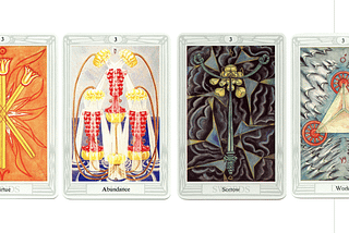 Os quatro 3 no Tarot de Thoth