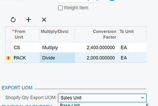 Conversion of Acumatica UOMs