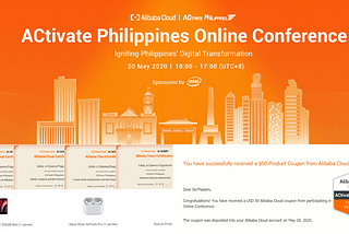 Attending Alibaba Cloud’s ACtivate Philippines Online Conference