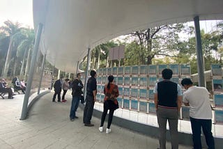 Parents find a marriage partner for you: The blind date corner in Lianhuashan Park.