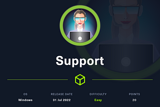 WriteUp — HackTheBox : Support (Windows Machine)