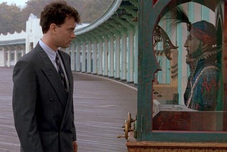 Tom Hanks and the fortune teller machine in the movie “Big” (Source: 20th Century Studios)