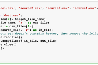 Concatenate large csv files using python