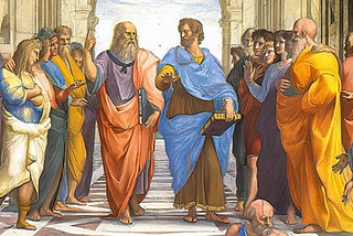 Platon et Aristote, l’école d’Athène de Raphaèl