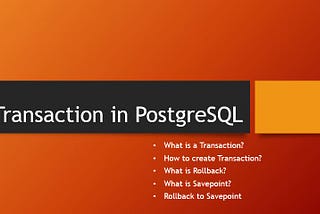 Transaction in PostgreSQL | ROLLBACK | SAVEPOINT