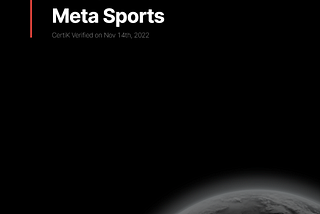 Meta Sports successfully completed the Certik Audit