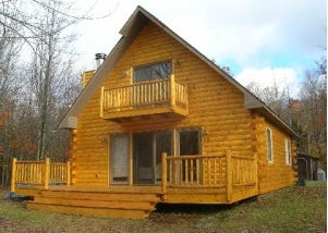 Exterior and Interior Log Siding Create a Complete Authentic Log Home Look