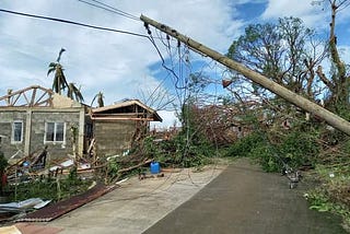 The Aftermath of Bagyong Odette or Typhoon Rai in the Islands of the Philippines.