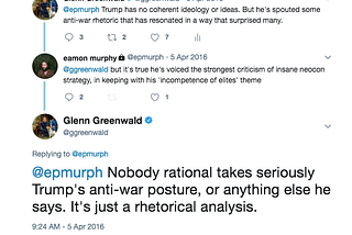 Pre-election statements on Trump’s fake “anti-war” posturing
