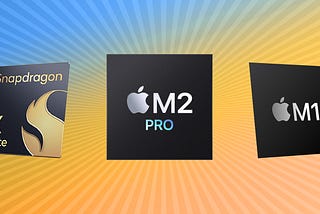Qualcomm Snapdragon X Elite, Apple M2 Pro, Apple M1