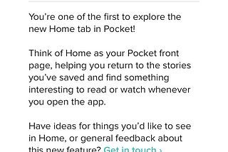 OMO — Pocket’s Home tab