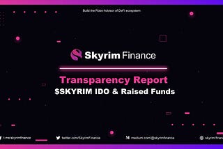 Transparency Report on $SKYRIM IDO and Raised Funds