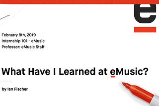 What Have I Learned at eMusic?