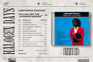 HALOGEN DAYS/002: ‘Falling Off The Lavender Bridge’ by Lightspeed Champion (2008)