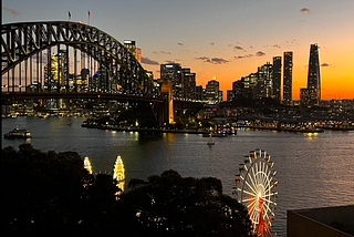 View of Sydney Harbour Bridge from our Airbnb in Kirribilli