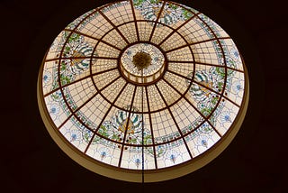 an ornate skylight