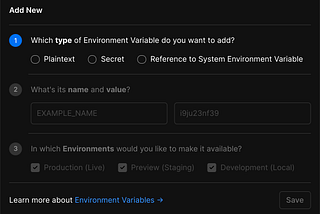 Variables de entorno en Vercel