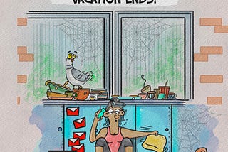 Cartoon on the vacation hangover!