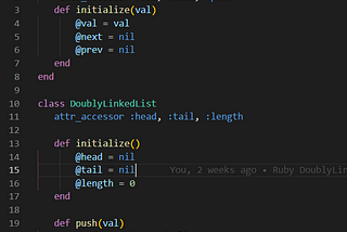 Data Structures in Ruby: Doubly Linked List