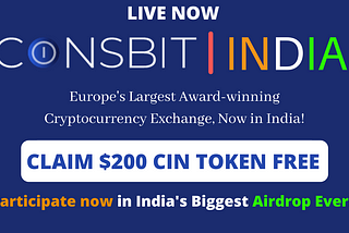 Coinsbit India Exchange Airdrop — Free 2,000 ($200) CIN Token