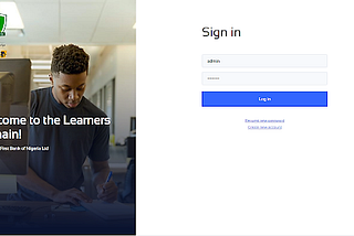 Learners domain login page
