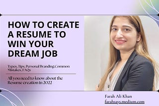 Blog Banner with text How to create a resume to win your dream job with a picture of the author