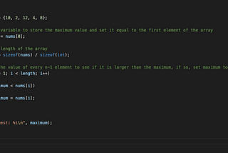 How to Find the Maximum Value in an Unsorted Array: C