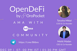 OroPocket’s AMA Recap with Bitbns Community— December 9th